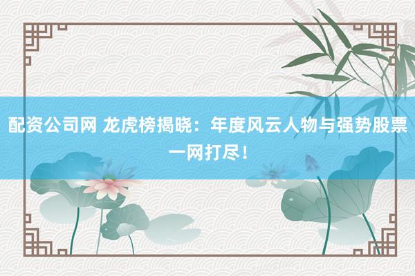 配资公司网 龙虎榜揭晓：年度风云人物与强势股票一网打尽！
