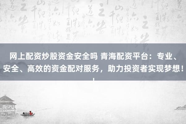网上配资炒股资金安全吗 青海配资平台:专业、安全、高效的资金配对服务,助力投资者实现梦想!